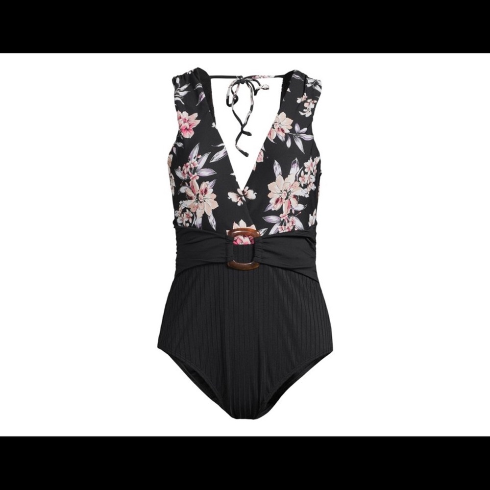Time and Tru Women's Cut Out One Piece Swimsuit M